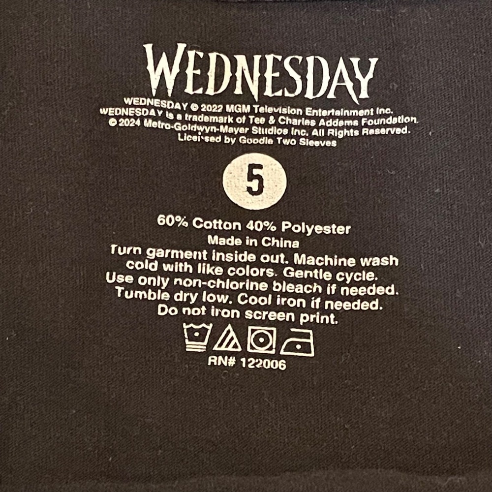 Wednesday Nevermore T Shirt Tee 4X Black Netflix Addams Family Jenna Ortega 2024 - Picture 6 of 7